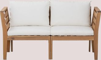 Sklum Sklum - Sof&aacute; Modular De Jard&iacute;n De 2 Piezas Con Reposabrazos En Madera De Acacia Filips