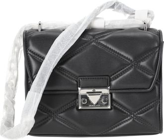 Michael Kors Womens Serena Small Crossbody Bag in Black Leather - One Size