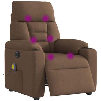 vidaXL Vidaxl - Sill&oacute;n Reclinable De Masaje El&eacute;ctrico Tela Marr&oacute;n