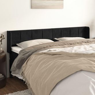 vidaXL Cabecero De Terciopelo Negro 163x16x78/88 Cm Vidaxl