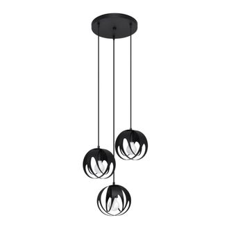 Sollux Lighting L&aacute;mpara de techo de acero negro alt. 117cm
