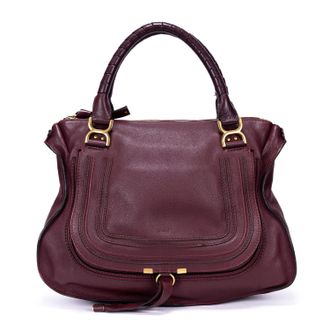 Chlo&eacute; Pre-owned Womens Large Marcie Shoulder Bag - Burgundy - One Size