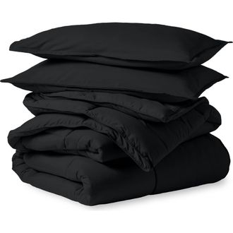 Bare Home All-Season Down Alternative Comforter Set - Oversized Queen in Black at Nordstrom