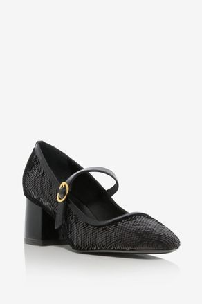 Stuart Weitzman Pailletten-Pumps mit Blockabsatz Stuart Mary Jane 60