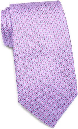 David Donahue Geo Jacquard Silk Tie in Berry at Nordstrom