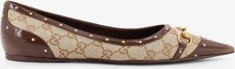 Gucci Ballerine Savoy in tessuto GG con dettaglio borchie - GUCCI - gender_Woman