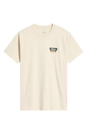 Brixton Linwood Logo Graphic T-Shirt in Cream/dark Green/metal Bronze at Nordstrom, Size Xx-Large