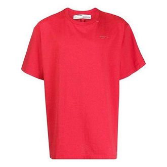 Off-white 2019-20FW Crew Neck Street Style Cotton Short Sleeves Logo OMAA038E191850032091