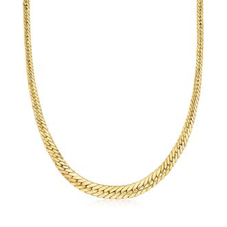 Ross-Simons 10kt Yellow Gold Graduated Cuban-Link Necklace