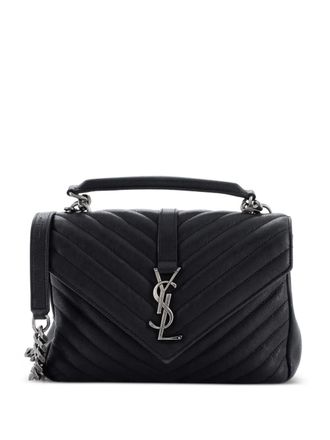 Saint Laurent Classic Monogram College Bag Matelasse Chevron Leather Medium crossbody bag - Nero