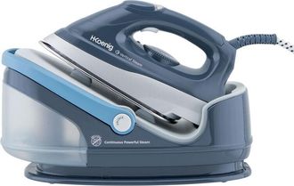 H.Koenig V5i Centro De Planchado 2400w, 100 G/min, 6 Bares, Plancha Con Suela De Cer&aacute;mica, Dep&oacute;sito De Agua Extra&iacute;ble 1.7l, Autonom&iacute;a Ilimitada, Control Manual