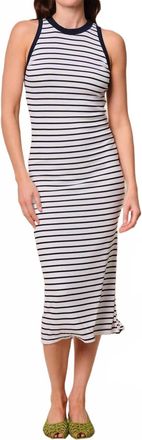 Stateside Striped Midi Dress In Chambray