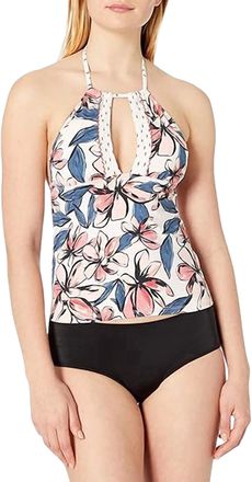 Anne Cole High-Neck Tankini Top In Pink