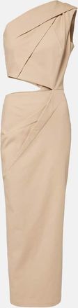 Max Mara Abito lungo in misto cotone con cut-out