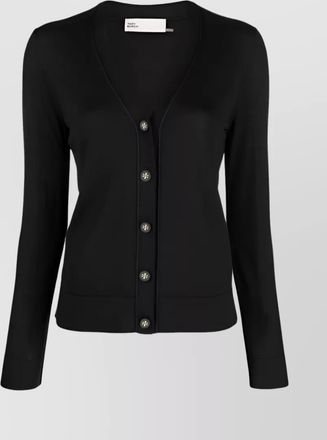Tory Burch signature double t wool-silk blend knit top