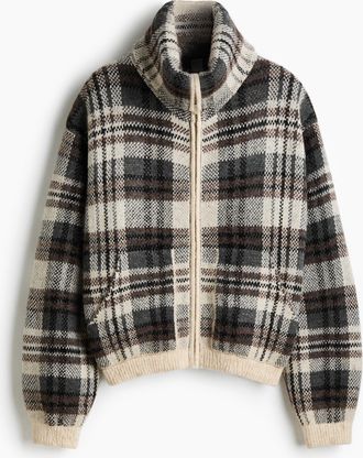 H&M Jacke in Jacquardstrick - Beige