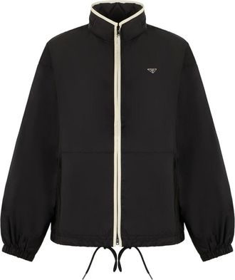 Prada Light Jackets, female, Black, Size: 2XS Windbreaker Re-Nylon