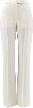 Alexander McQueen High-waisted Tailored Broeken - Dames - Wijde Broeken - Wit - S - Wol - Broeken