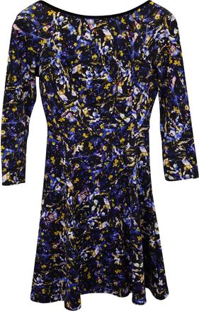 Erdem Erdem Vivi Floral Printed Scoop Back Mini Dress in Multicolor Cotton