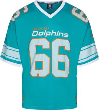 Recovered Clothing Miami Dolphins NFL Mesh Oversized Top Jersey Turquoise
