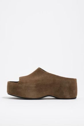 Bimba & Lola Suede Platform Sandals in Olive at Nordstrom, Size 36