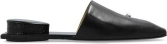 Tory Burch Pierced Leather Flat Mules - Dames - Slip ons - Zwart - 36 1/2 EU - Leer - Schoenen