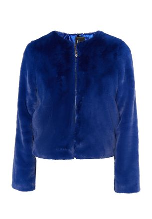 Faina Jas van imitatiebont Dames KONING BLAUW