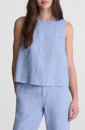 Madewell Suki Sleeveless Linen Top in Sunfaded Blue at Nordstrom, Size Xx-Small