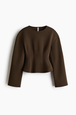 H&M Tailliertes Interlock-Shirt - Green