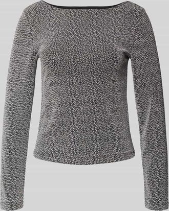 Pieces Regular Fit Langarmshirt mit Strukturmuster Modell JINA in Silber Melange, Größe XL