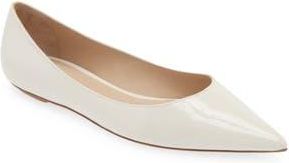 Stuart Weitzman Emilia Pointed Toe Flat in Cream Patent at Nordstrom Rack, Size 7