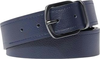 Piquadro Mens leather belt with prong buckle - Heren - Riemen - Blauw - ONE Size - Accessoires