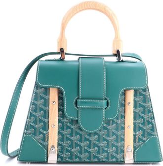 Goyard Saigon Top Handle Bag Coated Canvas with Leather PM