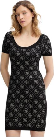 Guess 4G Knit Jurk - Dames - Korte kleedjes - Zwart - M - Wol - Kleedjes