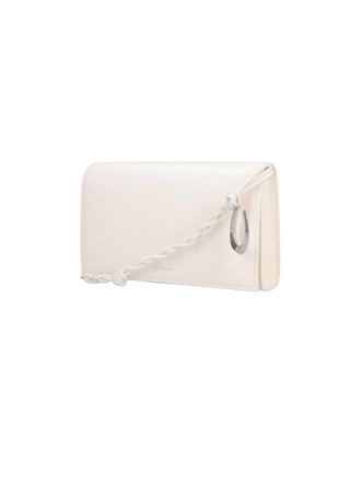Jil Sander Leather Fold-Over Flap Wallet - White