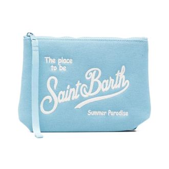 MC2 Saint Barth Clutches, female, Blue, Size: ONE SIZE Aline Canvas Pouch