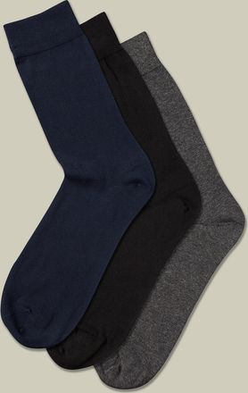 CHARLES TYRWHITT 3 Pair Cotton Rich Multipack Socks - Multi Size 6-10 by Charles Tyrwhitt