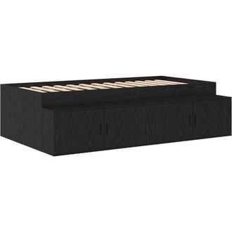 vidaXL Cama Con Almacenamiento Roble Negro 90 X 200 Cm Vidaxl