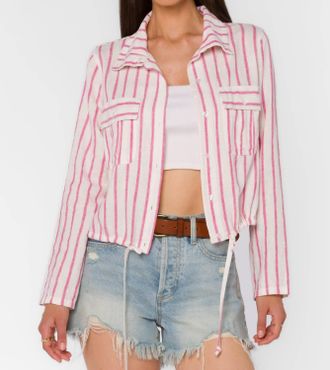 Velvet Heart Seren Jacket In Fuchsia Stripe