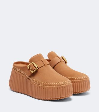 Chlo&eacute; Chlo&eacute; Nama leather platform mules
