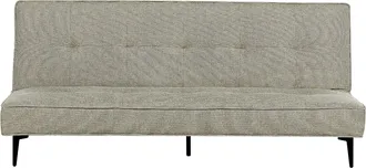 Beliani Sof&aacute; Cama Convertible Moderno Sin Reposabrazos Con Respaldo Abotonado Verde Claro Essvik