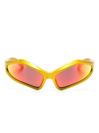 Balenciaga Fennec geometric-frame sunglasses - unisex - Acetate - One Size - Yellow