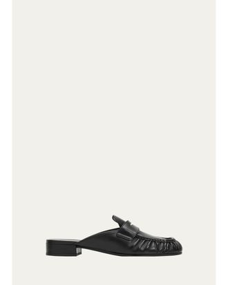 Prada 5mm Leather Penny Loafer Mules