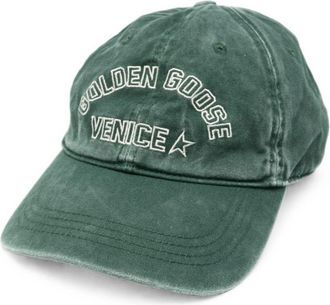 Golden Goose Green Silk-Blend Vintage Six-Panel Hat