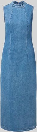 Vila Jeanskleid mit Gehschlitz Modell WINONA in Jeansblau, Gr&ouml;&szlig;e XL