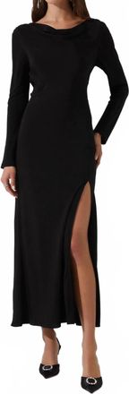 Astr Decima Cowl Neck Maxi Dress In Black