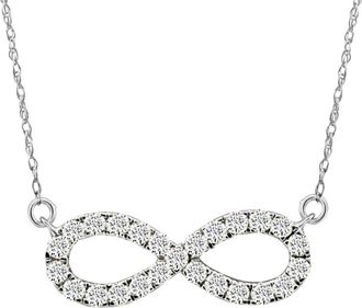 Pompeii3 5/8Ct Diamond Infinity Pendant White or Yellow Gold Necklace 3/4 Wide