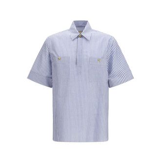 Valentino Camisa de Manga Corta con Botones con Logo - Shirts - Hombre - Azul - M