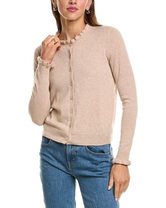 Sofiacashmere Ruffle Cashmere-Blend Cardigan