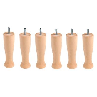 Colchones Aznar Juego 6 Patas Copa Relax 16 Cm Rosca M8 Para Base Y Canap&eacute; 6 Patas Madera Haya
